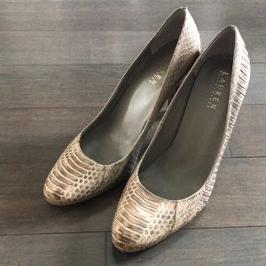 Snakeskin Ralph Lauren Heels Sz 9
